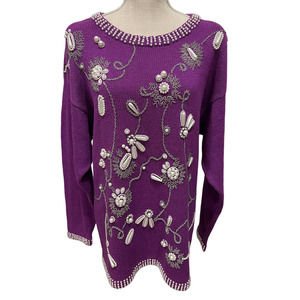 NWT Vintage 80s Victoria Harbour Purple Sweater